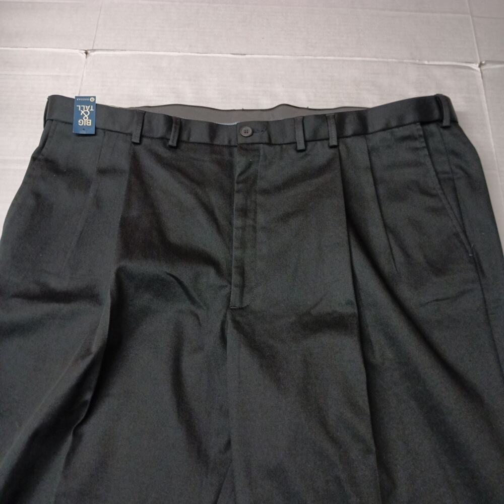 Haggar Premium No Iron Khakis Men's‎ 46x32 Black Pleated Classic Fit Flex Waist - Picture 4 of 7